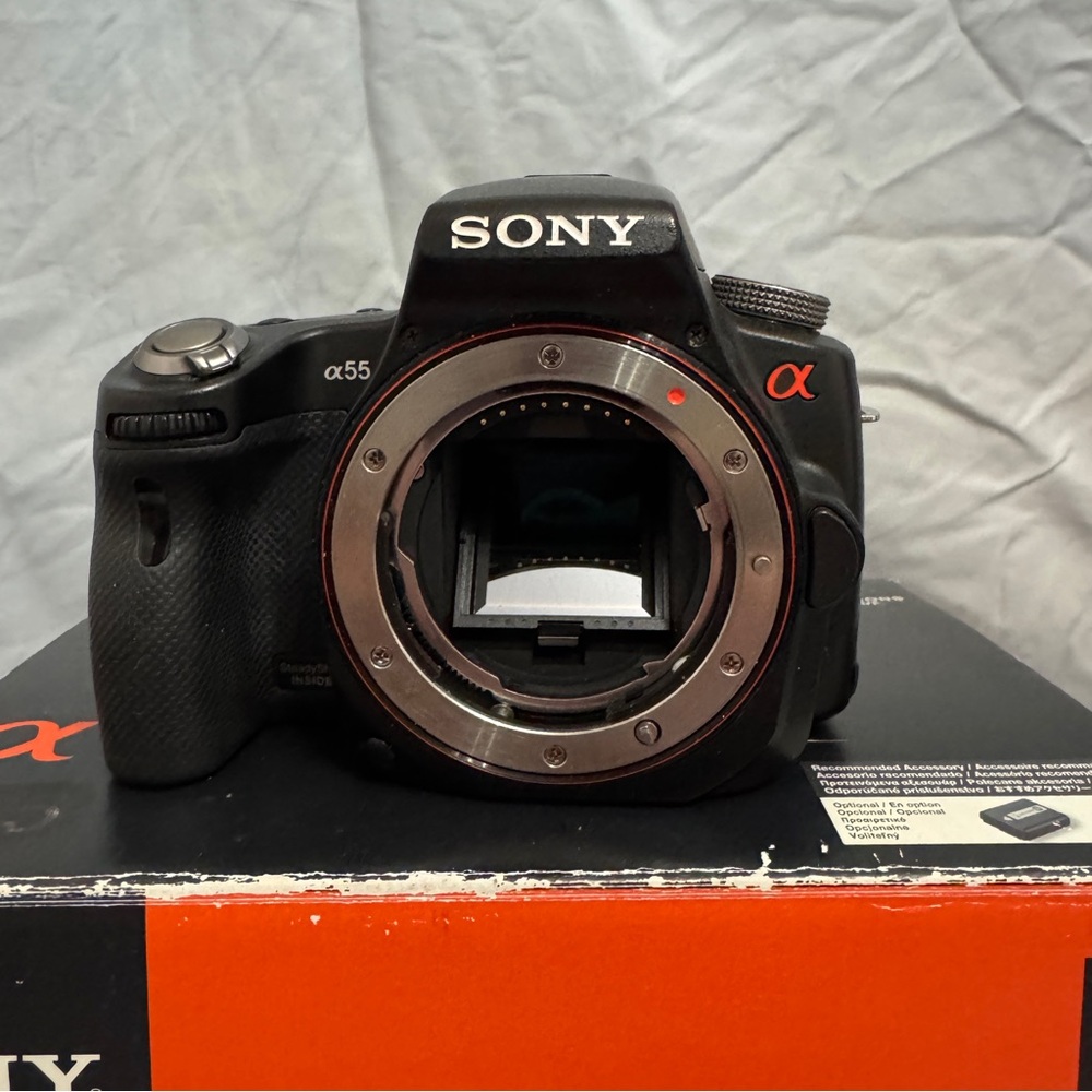 Sony Alpha A55 DSLR Camera w/2 Lenses, Batteries, & Chargers (SLT-A55VL) - Picture 2 of 15